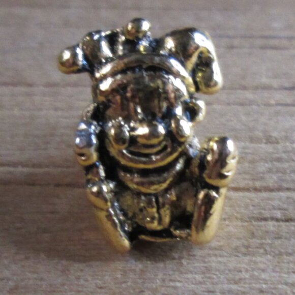 Gold Plated Sterling Silver European Jester Charm - Picture 4 of 6